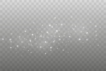 White Glitter Dust Trail with Shining Light Particles, Vector