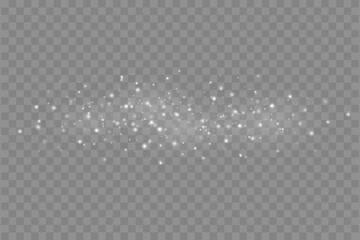 White Glitter Dust and Shining Light Particles, Vector Illustration