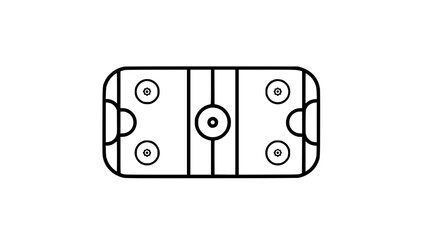 Fototapeta premium Hockey rink action black white icon