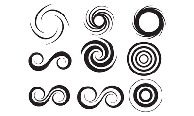 Abstract Spiral, Swirl, and Tornado Vector Collection – Modern Circular and Vortex Design Elements