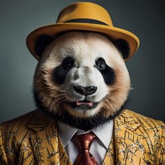 panda bear in a hat