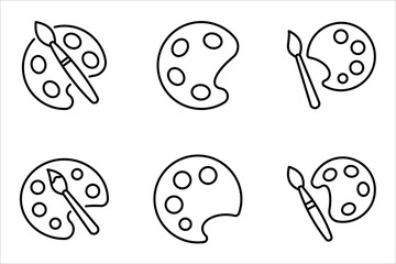 Palette icon set, on white background.