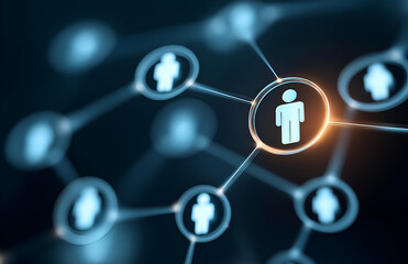 A visual representation of a digital network connecting individuals, showcasing the concept of connectivity and collaboration.