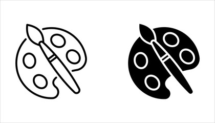 Palette icon set, on white background.