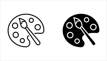 Palette icon set, on white background.