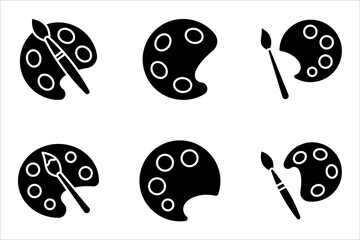 Palette icon set, on white background.
