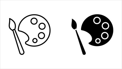 Palette icon set, on white background.