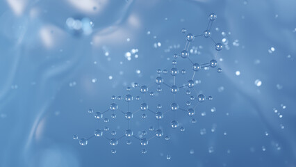 bufalin molecular structure, 3d model molecule, cardiac stimulants structural chemical formula view from a microscope