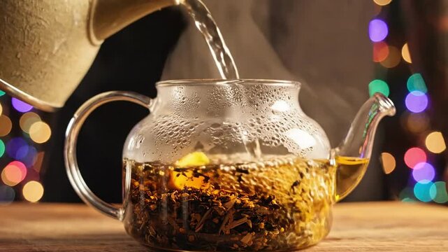 Preparing Aromatic Herbal Tea With Fresh Spices And Ingredients.