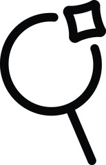 Magnifying glass outline icon representing search and zoom