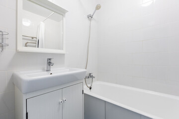 modern bathroom room with toilet and washing machine