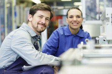 Obraz premium portrait of male and female industrial workers