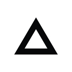 A simple black triangle shape isolated on a clean white background