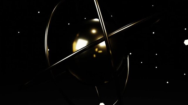 Luxury Gold 3D Geometric Showcase Loop &ndash; Premium Futuristic Metallic Abstract Background