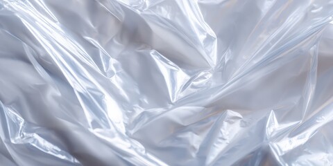 Obraz premium Shiny silver surface with wrinkled textures and reflections