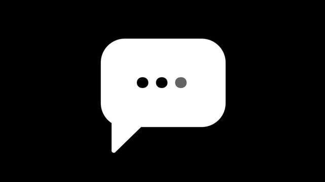 message icon with chatting symbol on black background, Typing loading dots with message icon