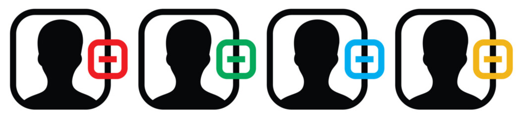 Subtract and Ban mark icon set . cross and forbidden icons. Restrict entry ban prohibition and delete icon . Vector illustration.