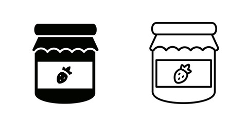 Jam jar set icon isolated on white background.
