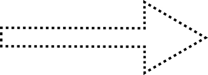 Black Dotted Rightward Arrow on Transparent Background