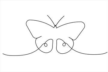 Flowing butterfly line art, continuous stroke, abstract minimal elegance