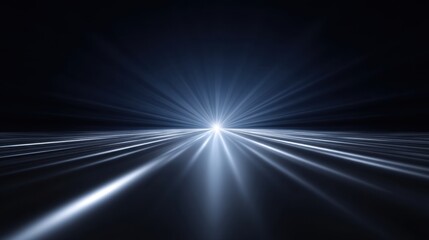 Abstract light rays emanating from a bright source in a dark space, creating a stunning visual effect of illumination and depth perception, perfect for backgrounds.