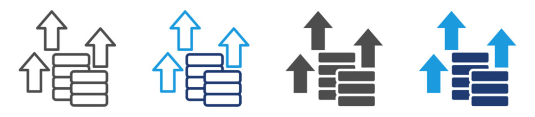 increasing icon set with multiple style