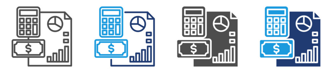 business and finance icon set with multiple style