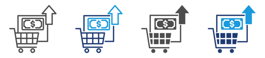 upselling icon set with multiple style