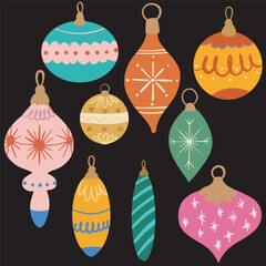 set of christmas balls