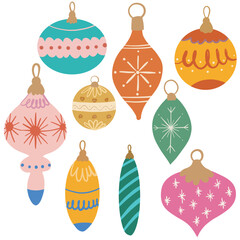 set of christmas balls