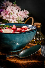 Traditional polish clear red borscht.