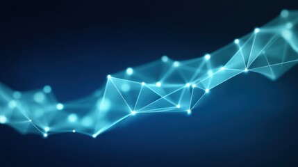 Abstract network of glowing blue lines and nodes illustrating digital connections and data flow representing technology and innovation in modern communication
