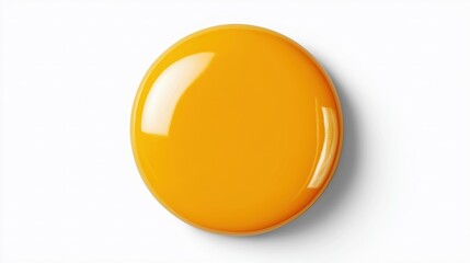 Glossy Orange Circular Button On White
