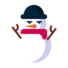 Whimsical Snowman: A charming illustration of a snowman, wearing a hat and scarf, embodies winter cheer with its unique and playful design.
