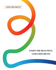 Wave Color Lines Pattern Abstract Background with Gradient Curve Rainbow Ribbons Vector