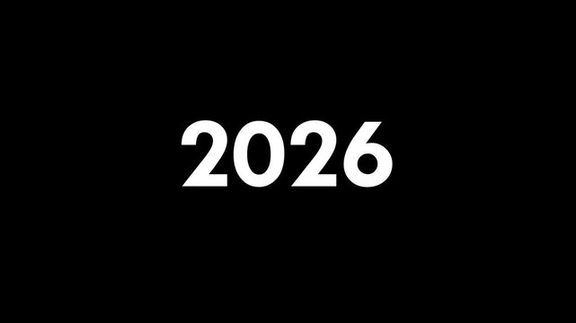2000 to 2026 year scroll animation, New year 2026 animation 4k with black screen. 2000 to 2026 years scroll typography animation.