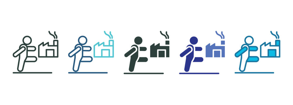 Gemba Walk Icon Set Multiple Style Of