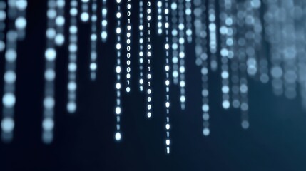 Cascading Binary Code Stream in Digital Space Representing Data Flow and Information Technology Concepts in Modern Computing Environment