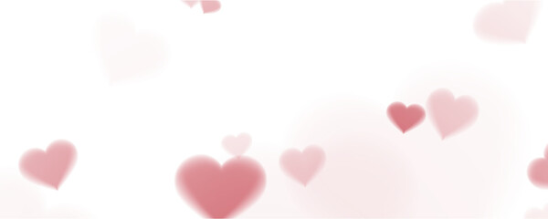 Beautiful background of hearts for mother's day, birthday, valentine's day. Romantic design element about love, blurred hearts on transparent background, vector, png.	

