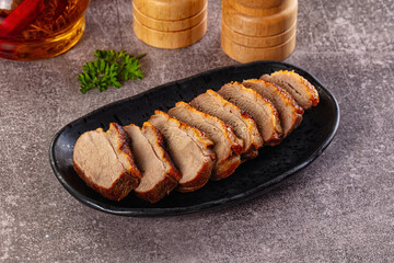Sliced roasted duck breast fillet