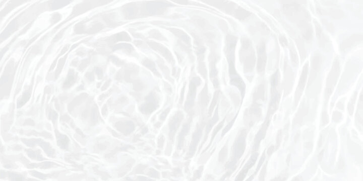 Abstract close-up of clear water ripples creating light refractions on a white background