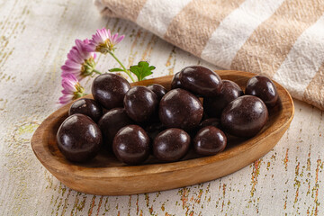 Nut in chocolate balls sweet candy