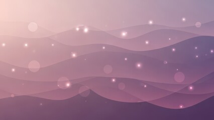 Modern abstract background with delicate wavy pink and purple gradients, featuring shimmering bokeh light effects and subtle translucent circles, ideal for creative presentations.