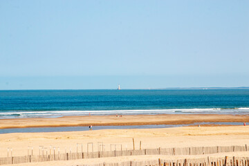 Beach View at Soulac-sur-Mer, Bordeaux With Distant Lighthouse