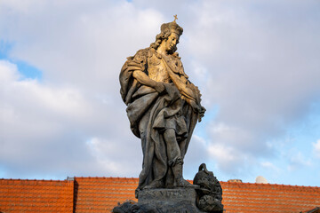 Charles Bridge and its statues, Prague, Czech Republic.