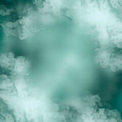 Ethereal, Teal, White, Empty center, Cloud, Flow, Texture, Symmetry, Soft, Sentimental, Design, Artistic, Visual, Decorative, Frame, Abstract, Balanced, Nature, Meditative, Background