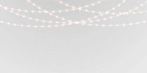 Atmospheric christmas light garland png with warm glow, festive decoration, transparent overlay for design