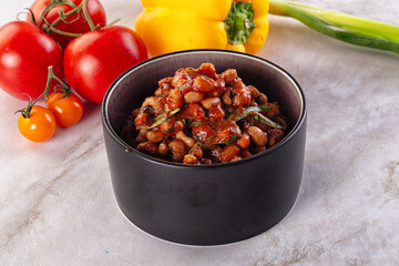 Black eye beans wutg tomato sauce