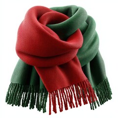 Scarf polished 3D red & green wool scarf
