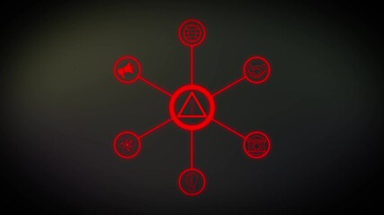 Animation of network of connections with digital icons . digital interface connection and communication concept enhanced for scalable data-driven ecosystems - Powered by Adobe